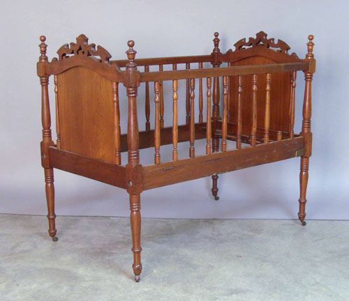 Appraisal: Victorian walnut crib x x