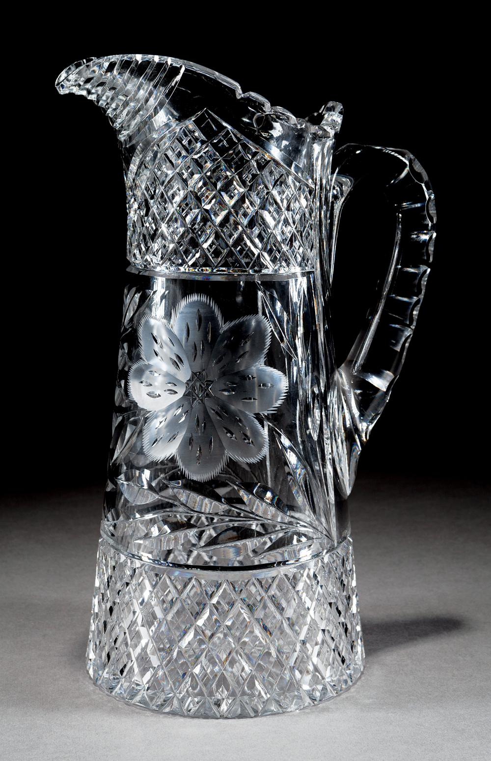 Appraisal: American Brilliant Cut Glass Pitcher late th early th c