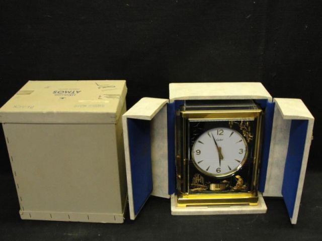 Appraisal: LE COULTRE Atmos Clock Fond Noir Chinois In original box