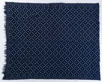 Appraisal: SUMMER WINTER TWO PIECE COVERLET Light and dark blue in