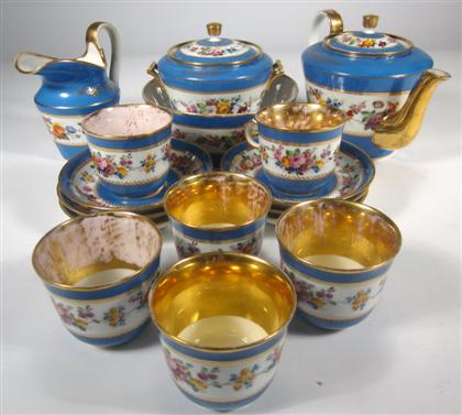 Appraisal: Popov painted porcelain tea service for sixComprising a teapot a