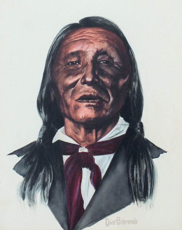 Appraisal: BEHRENDS Dick American th Century Sitting Bull Water color sight