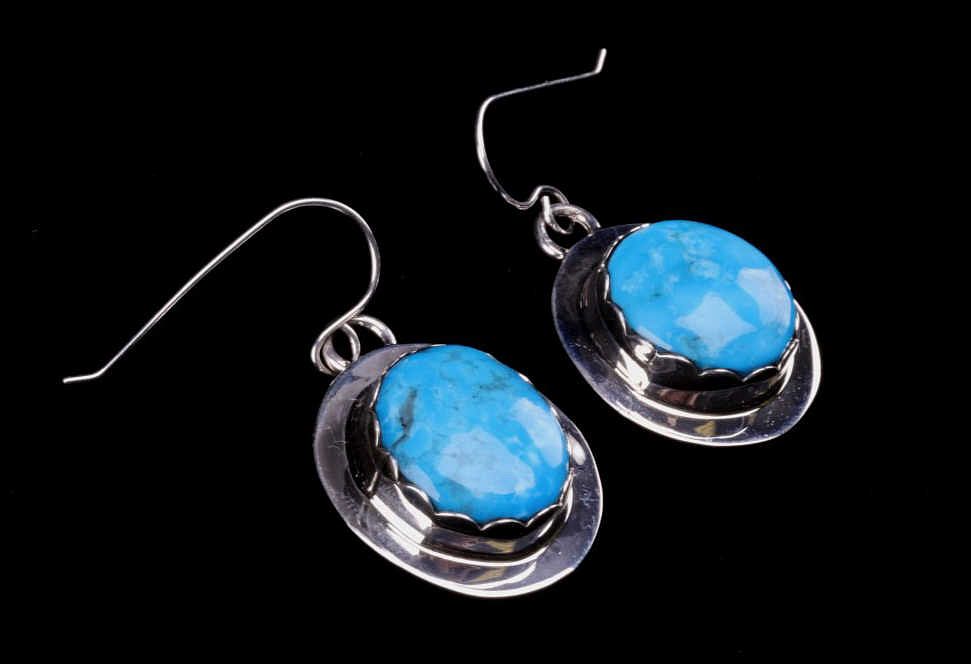 Appraisal: Navajo B Begay Tsosie Silver Turquoise Earrings Featured in this