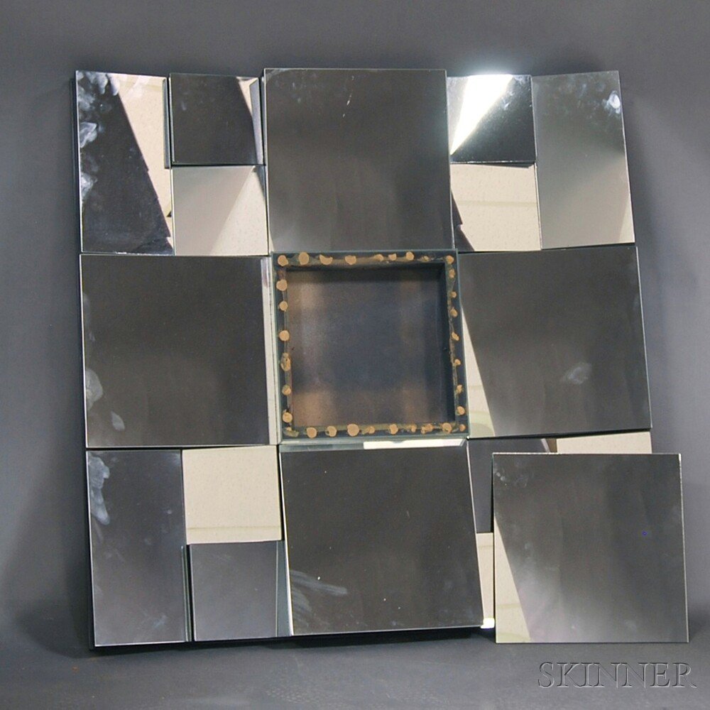 Appraisal: Modern Mirror with seventeen mirrored panels total twelve angled loss