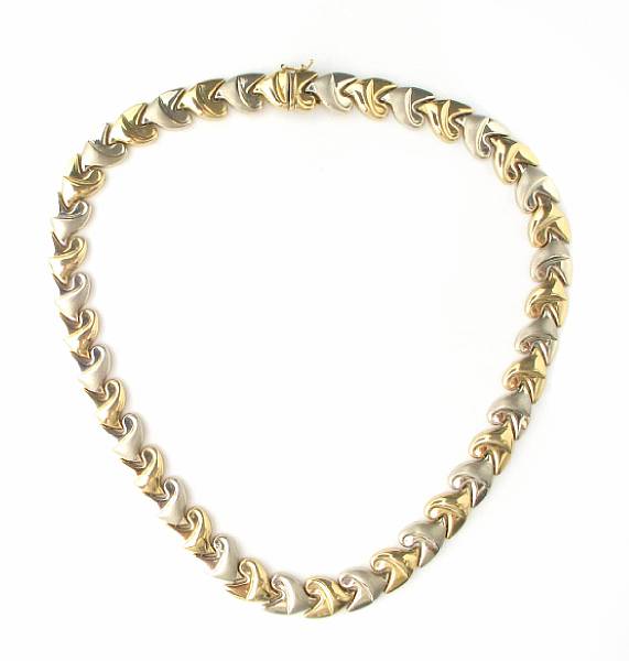 Appraisal: A two-tone k gold necklace grams