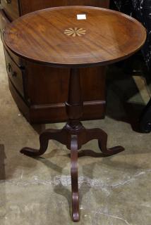 Appraisal: Federal inlaid mahogany tilt top tea table th century having