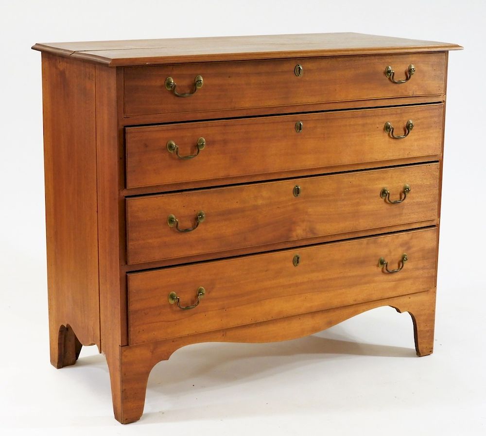 Appraisal: C CT Federal Cherry Graduated Drawer Chest Connecticut Circa Molded