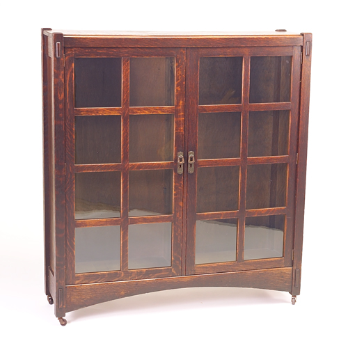 Appraisal: LIFETIME Double-door bookcase with flush top six shelves eight panes