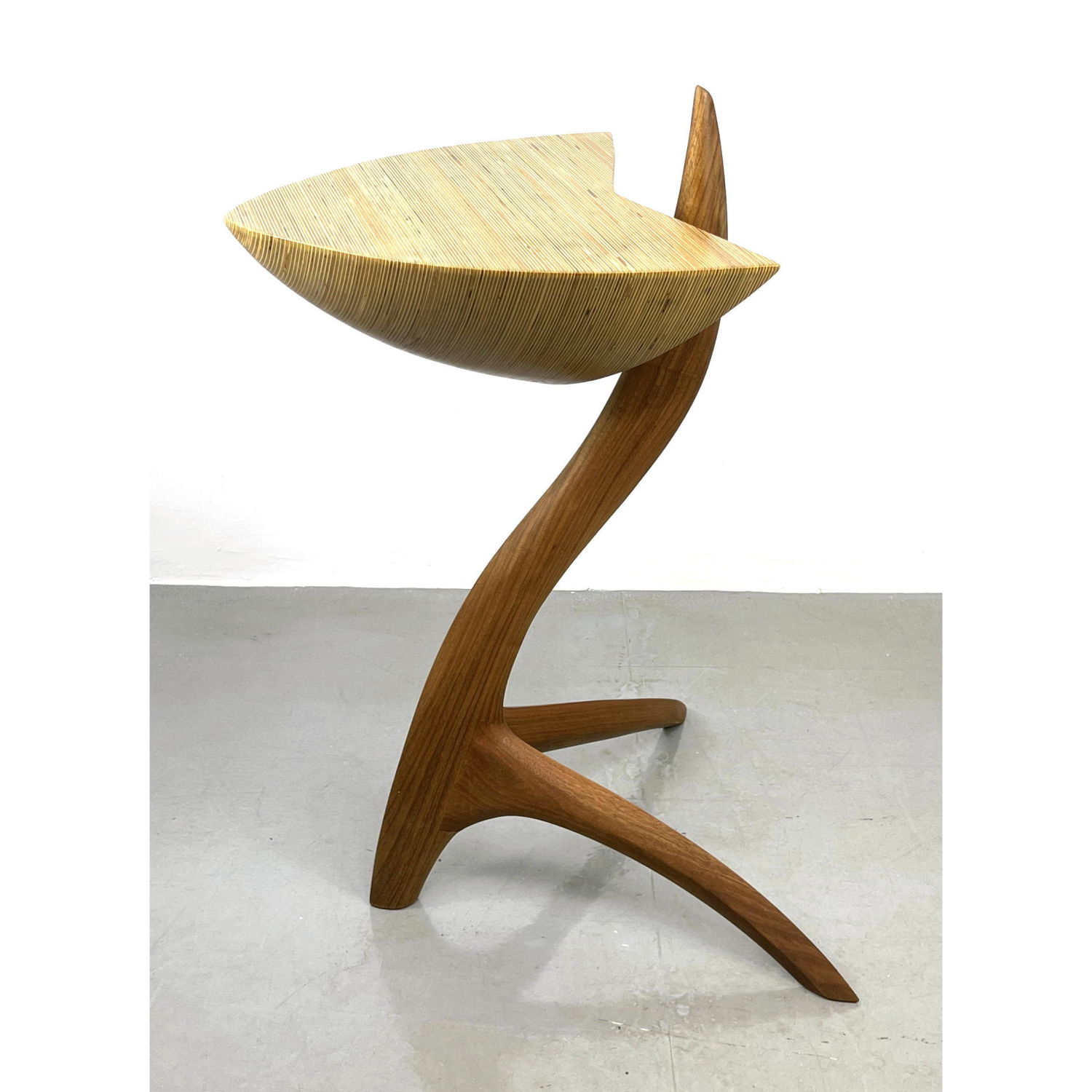 Appraisal: CRAIG SIEBENECK Artisan Studio Side Table Laminated organic form swollen