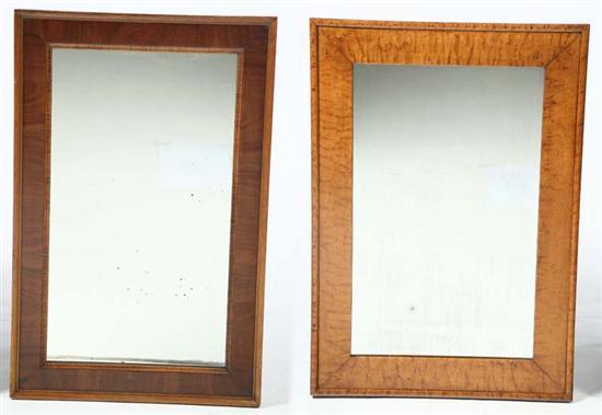 Appraisal: TWO MIRRORS A birdseye maple mirror h w And an