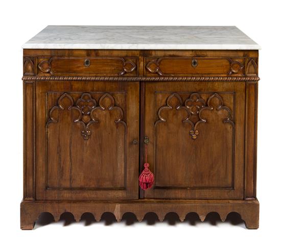 Appraisal: Sale Lot A Gothic Revival Walnut Cabinet having a rectangular