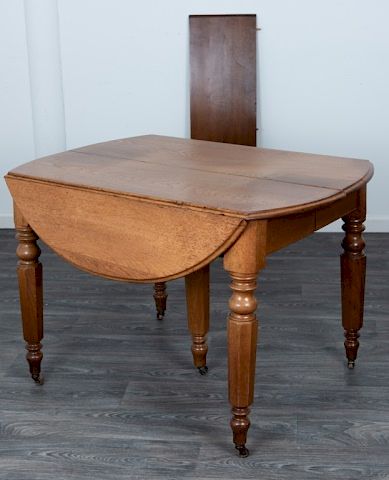 Appraisal: Chestnut Drop Leaf Dining Table Mid to Late th Century