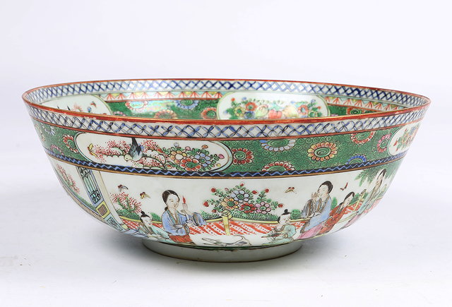 Appraisal: A CHINESE PORCELAIN BOWL painted with figures in a terraced