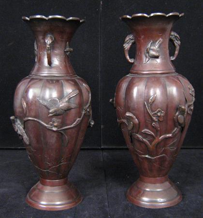 Appraisal: Assorted Asian items Including a pair of bronze vases a