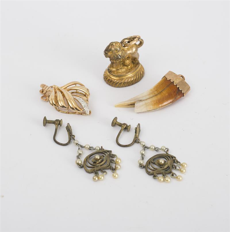 Appraisal: Group of Miscellaneous Jewelry Including a k yellow gold and