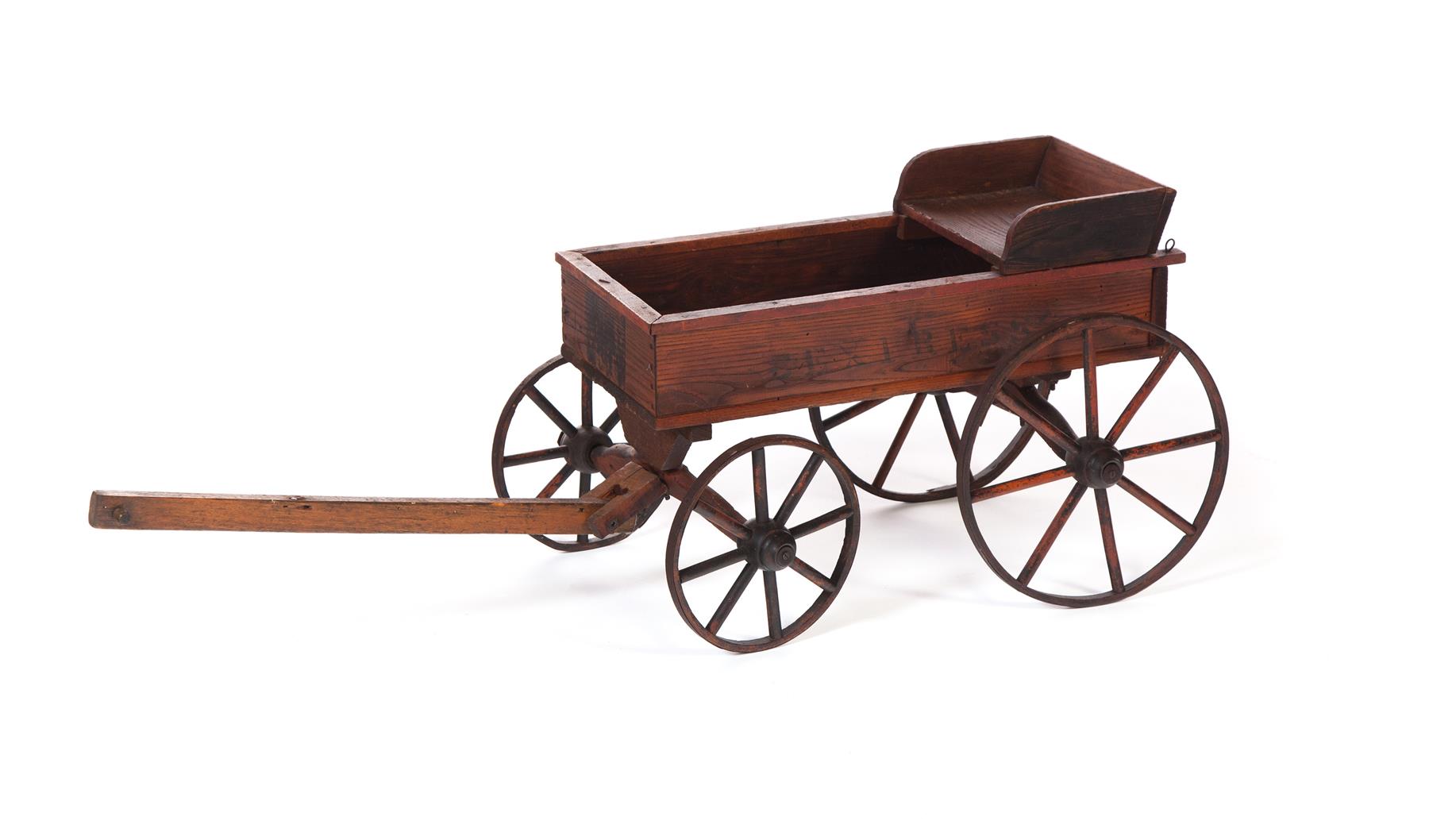 Appraisal: CHILD'S SIZE BUCKBOARD EXPRESS WAGON American ca pine Sliding seat