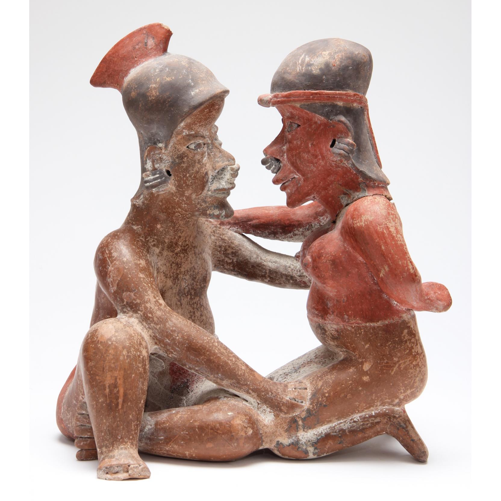 Appraisal: Pre-Columbian Jalisco Figural of an Affectionate Couple Western Mexico Protoclassic