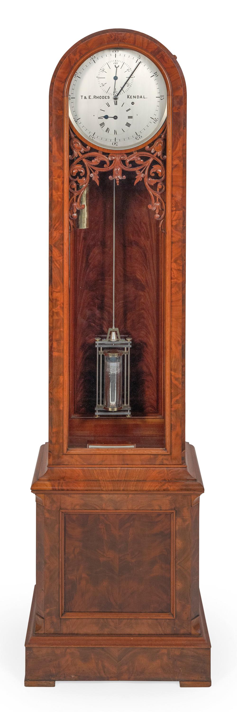 Appraisal: T E RHODES FLOOR-STANDING REGULATOR CLOCK KENDAL ENGLAND CIRCA HEIGHT