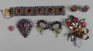 Appraisal: Pieces of costume jewelry Pieces of costume jewelry including Hobe