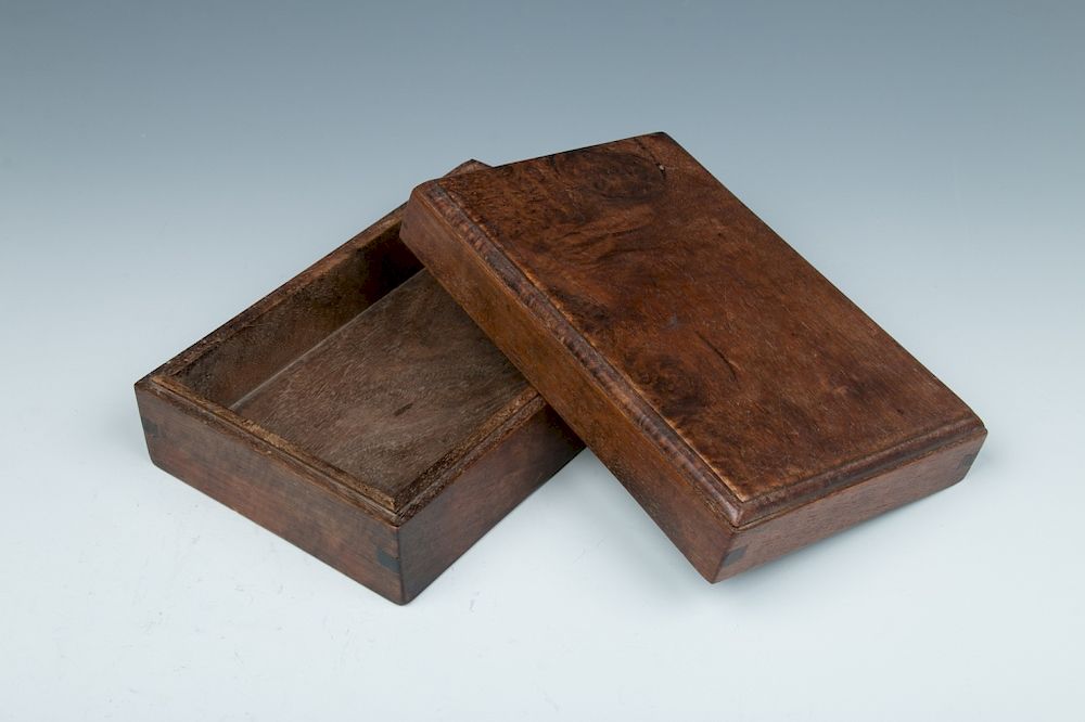 Appraisal: HUANGHUALI WOOD STATIONERY BOX Of rectangular form showing eight tenons