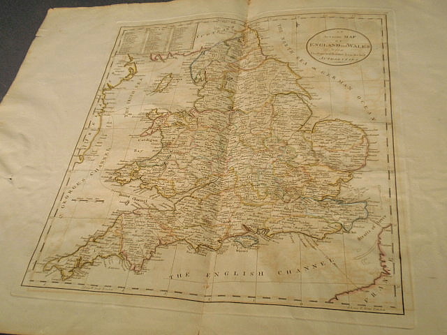 Appraisal: Early map of England and Wales hand-colored x OA