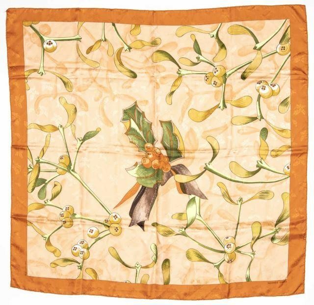 Appraisal: Hermes silk twill scarf Neige d'Antan pattern original design by