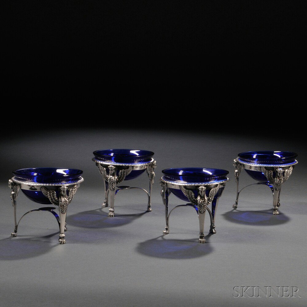 Appraisal: Four French Directoire Silver Salts Paris c Jean-Nicolas Boulanger maker