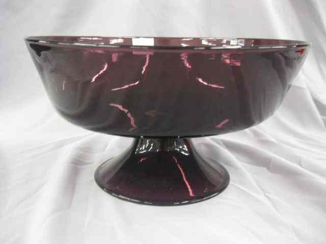 Appraisal: Amethyst Art Glass Bowl pedestal base '' diameter '' tall