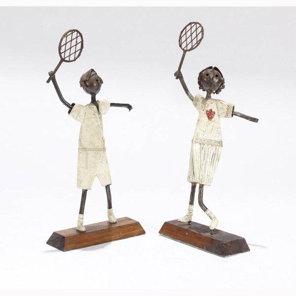 Appraisal: Manuel Felguerez Steel Fabric Tennis Players Manuel Felguerez Mexican b