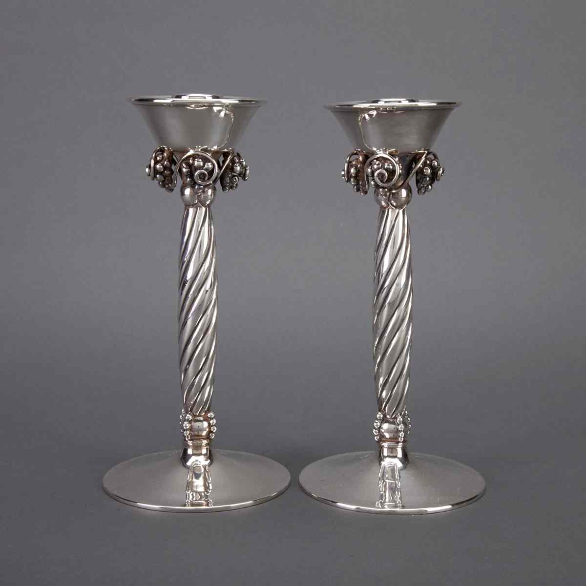 Appraisal: Pair of Mexican Silver Candlesticks Codan Mexico City mid- th