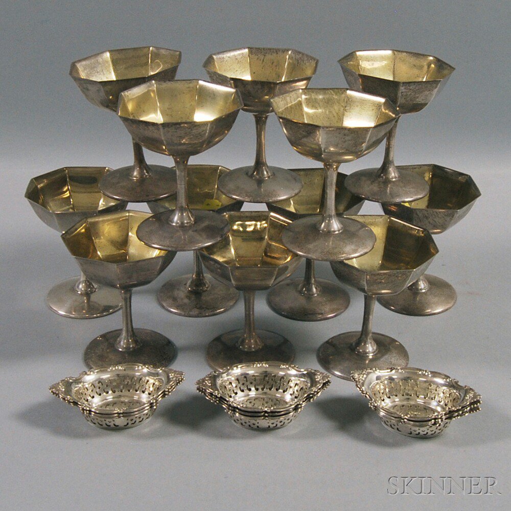 Appraisal: Two Sets of Small Gorham Sterling Silver Tableware twelve stemmed