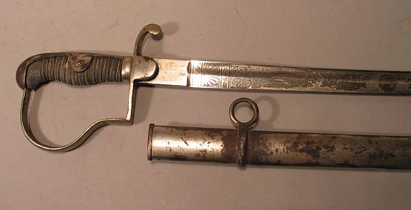 Appraisal: A Prussian officer's swordlate th early th century Slightly curved