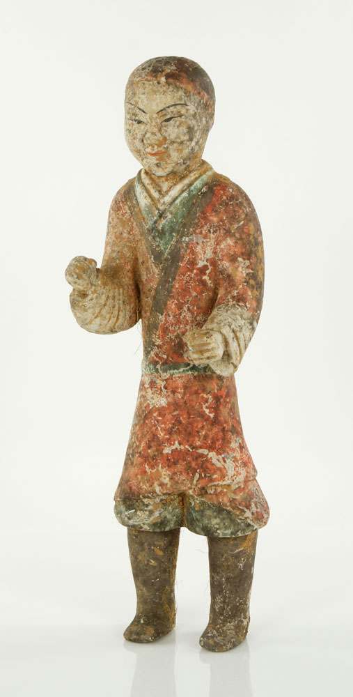 Appraisal: - Chinese Han Standing Figure Standing figure terra cotta China