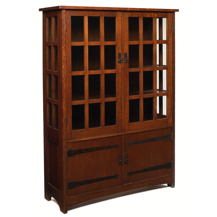 Appraisal: Exceptional L JG Stickley china cabinet two doors each with