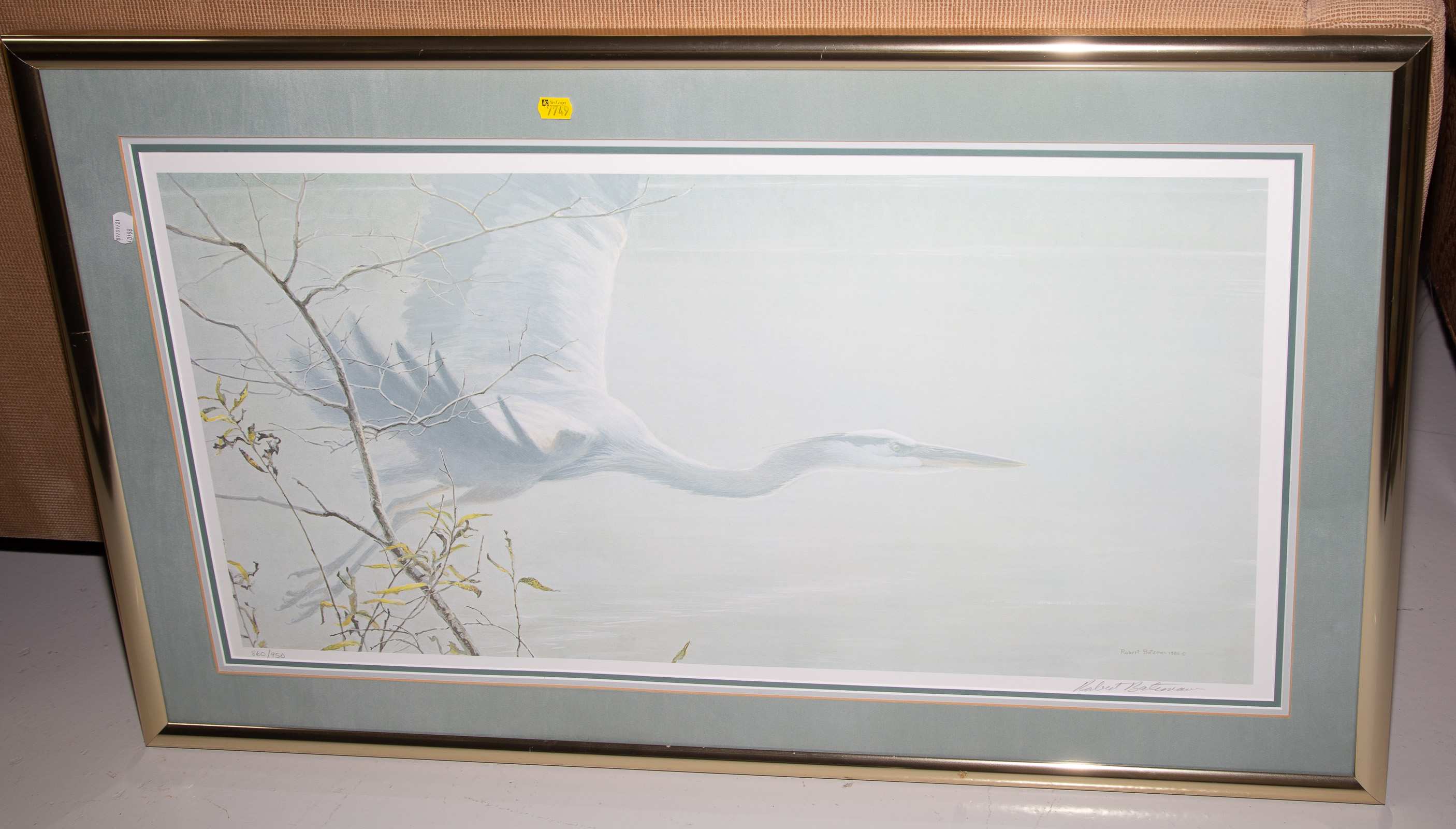 Appraisal: ROBERT BATEMAN EGRET PRINT Signed framed