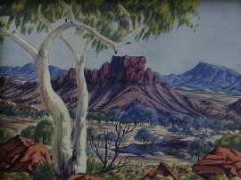 Appraisal: Oscar Namatjira - Untitled watercolour signed 'Oscar Namatjira' lower right