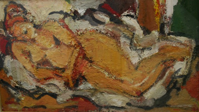 Appraisal: Gyula Konfar born Reclining Nude oil on canvas signed 'Konfar'