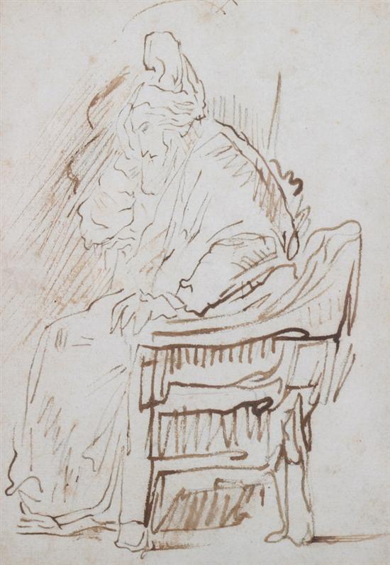 Appraisal: CONTINENTAL SCHOOL th century OLD MAN SEATED IN PROFILE After