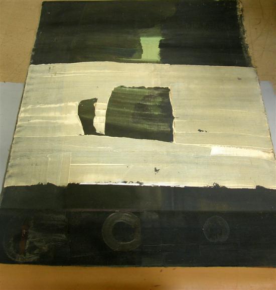 Appraisal: Patrick Dolan - Irish abstract composition in black brown and