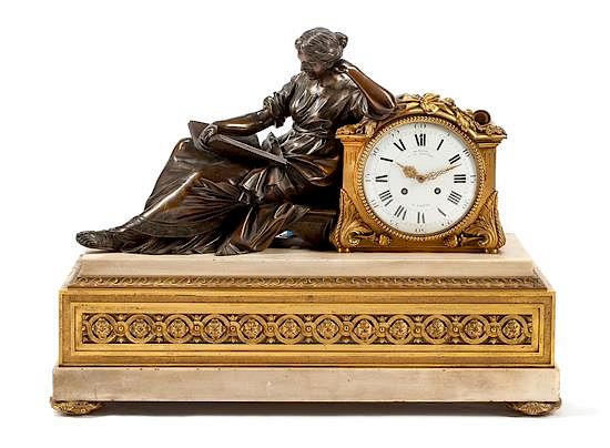 Appraisal: A Large Louis XVI Style Gilt Patinated Bronze and Marble