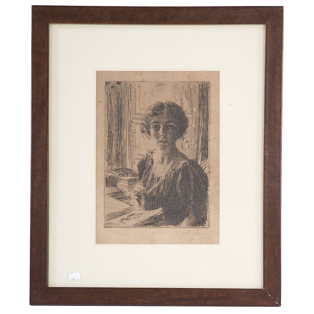 Appraisal: Anders Zorn Princess Margaret etching Swedish - The Crown Princess