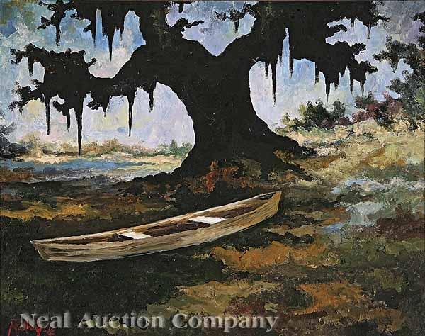 Appraisal: George Rodrigue American Louisiana b The Pirogue at Bayou Black