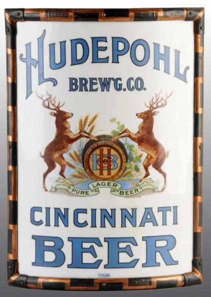 Appraisal: Hudepohl Brewing Company Corner Beer Sign Description Manufactured by The