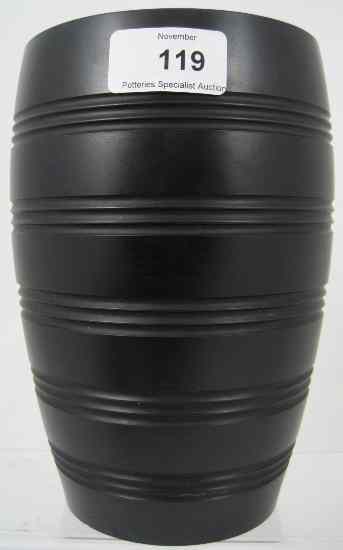 Appraisal: Rare Wedgwood Black Basalt Vase By Keith Murray Height cm