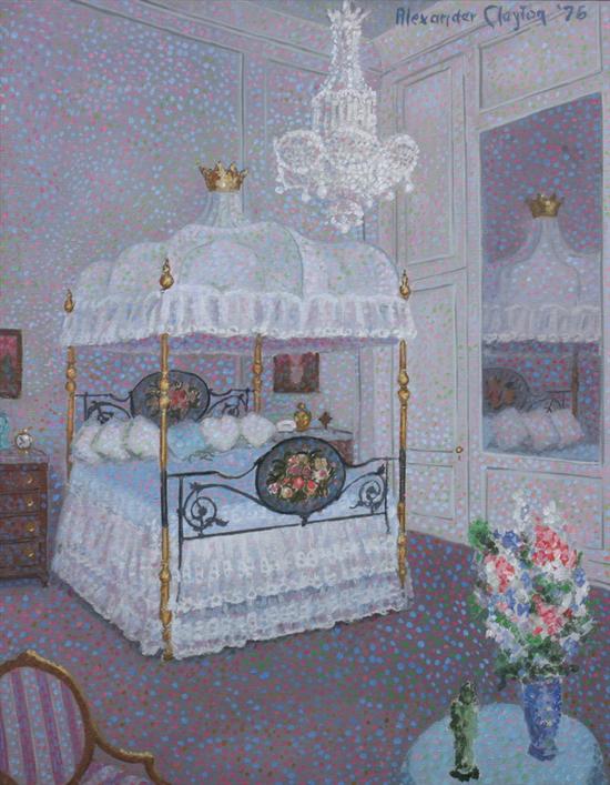 Appraisal: ALEXANDER BENJAMIN CLAYTON American b JEANE DIXON'S BEDROOM signed and