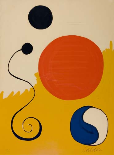 Appraisal: ALEXANDER CALDER Two color lithographs Orange Ball and Yin Yang