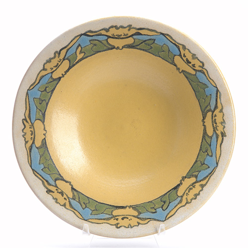 Appraisal: SATURDAY EVENING GIRLS Low flaring bowl painted with yellow stylized