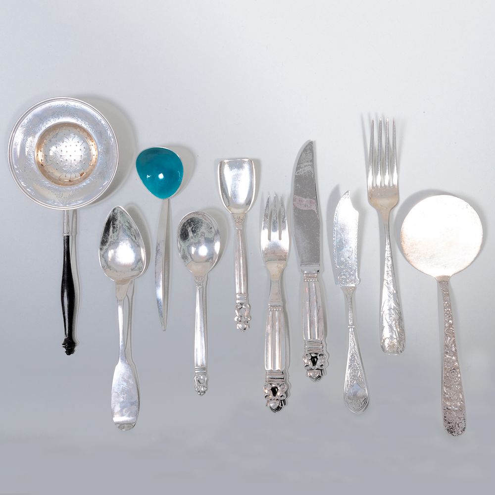 Appraisal: Group of Silver Flatware Each marked 'Sterling' Comprising A Georg