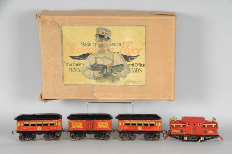 Appraisal: American Flyer No O-Gauge Passenger Set Description Includes original box