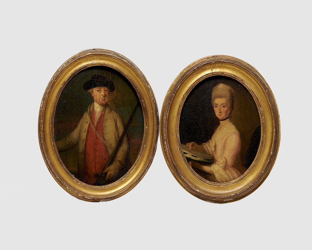 Appraisal: Attributed to GEORGE ROTH English fl - Portraits of a